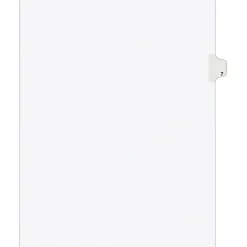 Dividers|Avery Legal Pre-Printed Paper Dividers, Side Tab #7, White, Style, Letter Size, 25/Pack (11917)
