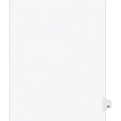 Dividers|Avery Legal Pre-Printed Paper Dividers, Side Tab #23, White, Style, Letter Size, 25/Pack (01023)
