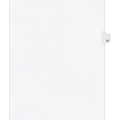 Dividers|Avery Legal Pre-Printed Paper Dividers, Side Tab #33, White, Style, Letter Size, 25/Pack (01033)