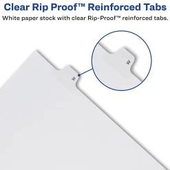 Dividers|Avery Legal Pre-Printed Paper Dividers, Side Tab #1, White, Allstate Style, Letter Size, 25/Pack (82199)
