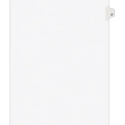 Dividers|Avery Legal Pre-Printed Paper Dividers, Side Tab #27, White, Style, Letter Size, 25/Pack (01027)