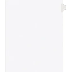 Dividers|Avery Legal Pre-Printed Paper Dividers, Side Tab #2, White, Style, Letter Size, 25/Pack (11912)
