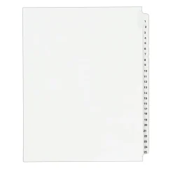 Dividers|Avery Legal Pre-Printed Paper Divider Collated Set, 1-25 Tabs, White, Style, Letter Size (01330)