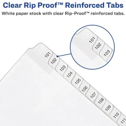 Dividers|Avery Legal Pre-Printed Paper Divider Collated Set, 51-75 Tabs, White, Allstate Style, Letter Size (01703)