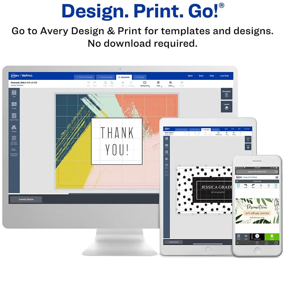 Business Cards*Avery Microperforated Business Cards, 2" x 3 1/2", Matte White, 1000 Per Pack (8471)