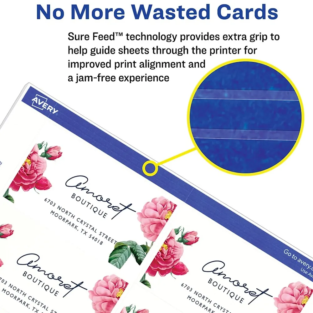 Business Cards*Avery Microperforated Business Cards, 2" x 3 1/2", Matte Ivory, 250 Per Pack (5376)