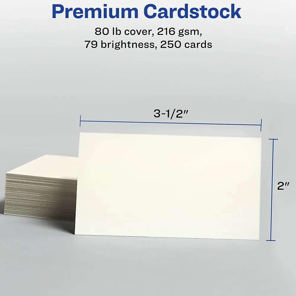 Business Cards*Avery Microperforated Business Cards, 2" x 3 1/2", Matte Ivory, 250 Per Pack (5376)