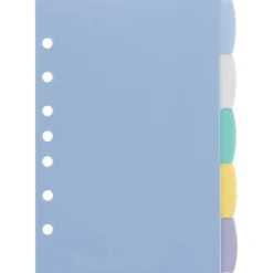 Dividers|Avery Mini Write & Erase Plastic Blank Dividers, 5-Tab, Assorted Colors, 5/Pack (16180)