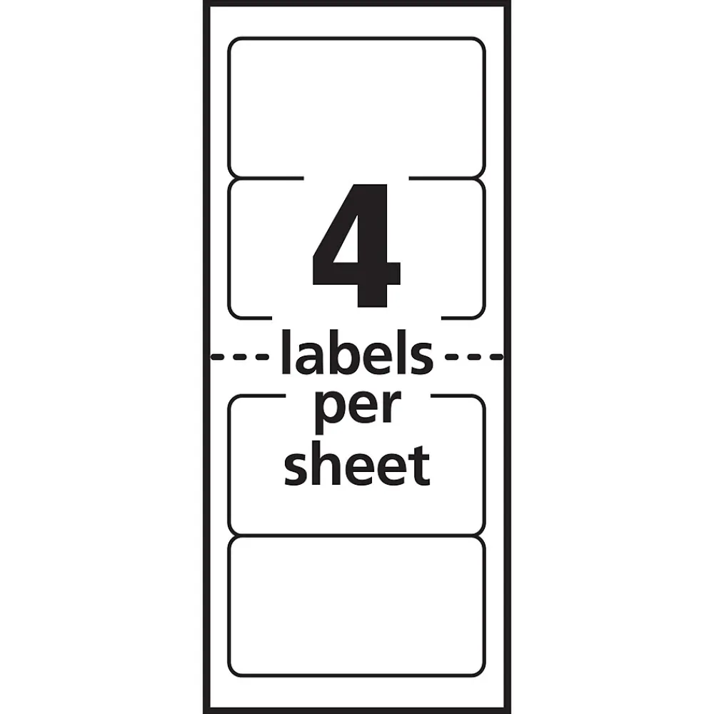 Clearance Avery Mini-Sheets Laser/Inkjet Shipping Labels, 2" x 4", White, 100 Labels/Pack (2163)