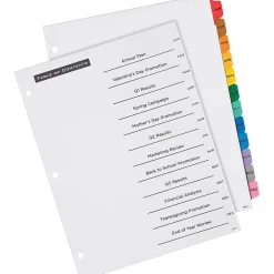 Dividers|Avery Office Essentials Table 'n Tabs Pre-Printed Monthly Paper Divider, Jan-Dec Tabs, Multicolor, 1 Set (AVE11679)