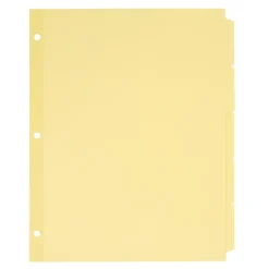 Dividers|Avery Plain Tab Write-On Paper Dividers, 5 Tabs, Buff, 36 Sets/Pack (11501)