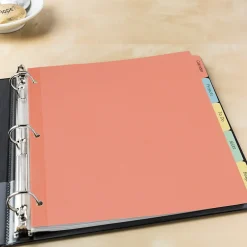 Dividers|Avery Plain Tab Write-On Paper Dividers, 5 Tabs, Multicolor, 36 Sets/Pack (11508)