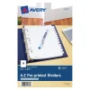 Dividers|Avery Pre-Printed Mini Paper Dividers, A-Z Tabs, White (11313)