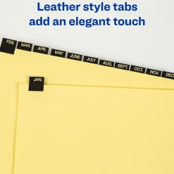 Dividers|Avery Pre-Printed Monthly Dividers, 12-Tab, Black/Gold (25181)