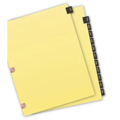 Dividers|Avery Pre-Printed Monthly Dividers, 12-Tab, Black/Gold (25181)