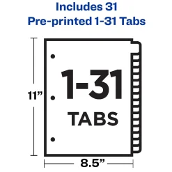 Dividers|Avery Pre-Printed Paper Dividers with Laminated Tabs, A-Z Tabs, Buff, Gold Reinforced (11306)