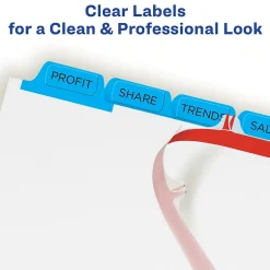 Dividers|Avery Print & Apply Blank Tab Dividers, 8-Tab, Blue, 5/Pack (11411)