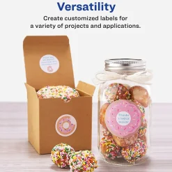 Clearance Avery Printable Round Labels with Sure Feed, 2" Dia, Matte White, 300 Labels/Pack (22877)