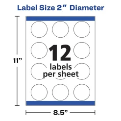 Clearance Avery Printable Round Labels with Sure Feed, 2