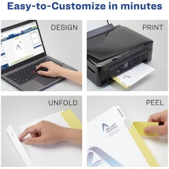 Dividers|Avery Print-On Paper Dividers, 5 Tabs, White, 5 Sets/Pack (11515)