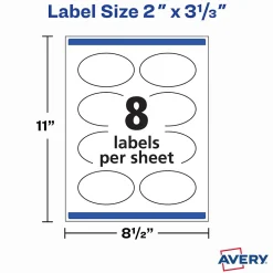 Labels|Avery Print-to-the-Edge Laser/Inkjet Oval Labels, 2