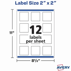 Labels|Avery Print-to-the-Edge Laser/Inkjet Square Labels, 2