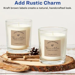 Labels|Avery Print-to-the-Edge Laser/Inkjet Square Labels, 2" x 2", Kraft Brown, 300 Labels/Pack (22846)