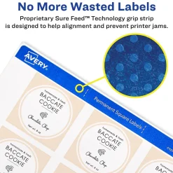 Clearance Avery Print-to-the-Edge Laser/Inkjet Square Labels, 1 1/2