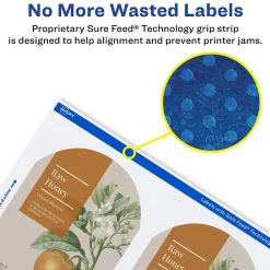 Labels|Avery Print-to-the-Edge Laser Arched Labels, 3-1/2