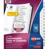 Dividers|Avery Ready Index Table of Contents Paper Dividers, 1-15 Tabs, White, 6 Sets/Pack (11825)