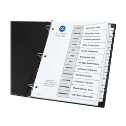 Dividers|Avery Ready Index Table of Contents Paper Dividers, Jan-Dec Tabs, White, 6 Sets/Pack (11826)