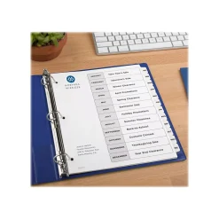Dividers|Avery Ready Index Table of Contents Paper Dividers, Jan-Dec Tabs, White, 6 Sets/Pack (11826)