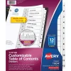 Dividers|Avery Ready Index Table of Contents Paper Dividers, 1-12 Tabs, White, 6 Sets/Pack (11824)