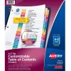 Dividers|Avery Ready Index Table of Contents Pre-Printed Paper Divider, A-Z Tabs , Multicolor, 6 Sets (11832)