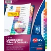 Dividers|Avery Ready Index Table of Contents Pre-Printed Paper Dividers, 15 Tabs, Multicolor, 1 Set (11143)