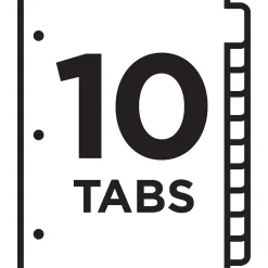 Dividers|Avery Ready Index Table of Contents Paper Dividers, 1-10 Tabs, Multicolor (11135)