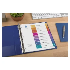 Dividers|Avery Ready Index Table of Contents Paper Dividers, 1-8 Tabs, Multicolor (11133)