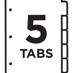 Dividers|Avery Ready Index Table of Contents Paper Dividers, 1-5 Tabs, Multicolor (11131)