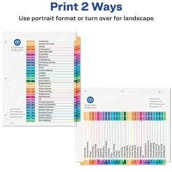 Dividers|Avery Ready Index Table of Contents Pre-Printed Numeric Paper Divider, 31 Tabs, Multicolor, 1 Set (11129)