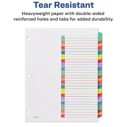 Dividers|Avery Ready Index Table of Contents Paper Dividers, 1-31 Tabs, Contemporary Multicolor (11846)