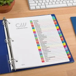 Dividers|Avery Ready Index Table of Contents Paper Dividers, 1-31 Tabs, Contemporary Multicolor (11846)