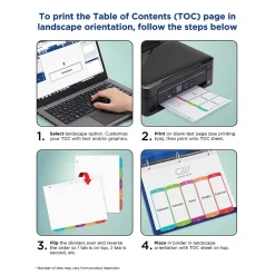 Dividers|Avery Ready Index Table of Contents Paper Dividers, A-Z Tabs, Contemporary Multicolor (11844)