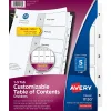 Dividers|Avery Ready Index Table of Contents Paper Dividers, 1-5 Tabs, White (11130)