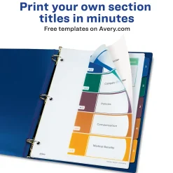 Dividers|Avery Ready Index Table of Contents Plastic Dividers, 1-5 Tabs, Multicolor (11816)