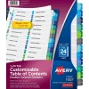 Dividers|Avery Ready Index Table of Contents Double Column Paper Dividers, 1-24 Tabs, Multicolor (11321)