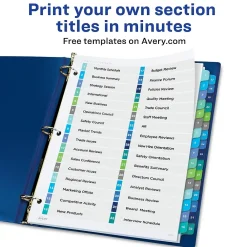 Dividers|Avery Ready Index Table of Contents Double Column Paper Dividers, 1-32 Tabs, Multicolor (11322)