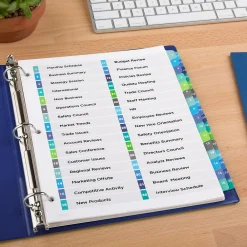 Dividers|Avery Ready Index Table of Contents Double Column Paper Dividers, 1-32 Tabs, Multicolor (11322)