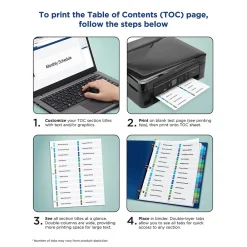 Dividers|Avery Ready Index Table of Contents Double Column Paper Dividers, 1-16 Tabs, Multicolor (11320)