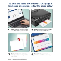 Dividers|Avery Ready Index Table of Contents EcoFriendly Paper Dividers, 1-31 Tabs, Multicolor (11084)