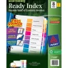 Dividers|Avery Ready Index Table of Contents EcoFriendly Paper Dividers, 1-8 Tabs, Multicolor, 3 Sets/Pack (11081)